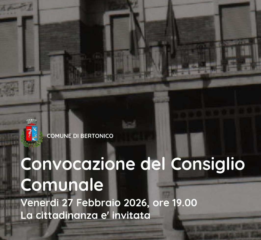 Convocazione Consiglio Comunale il 27 Febbraio 2026